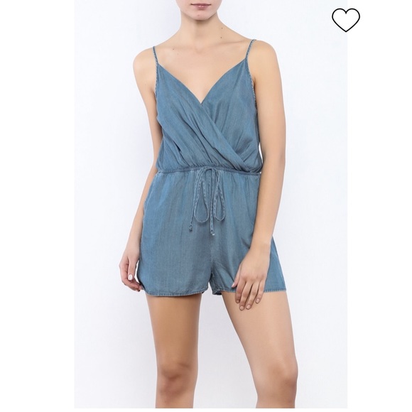 Denim romper with twisted back - Picture 7 of 7